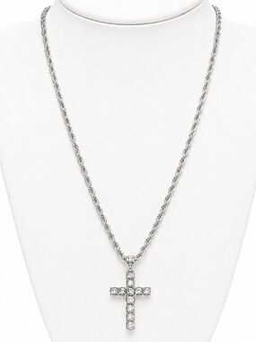 Men’s crystal encrusted cross necklace